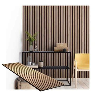 Akoestische houten lattenpanelen